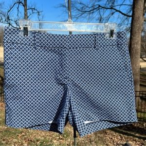 Cynthia Rowley Blue Print Patterned Shorts, Size0